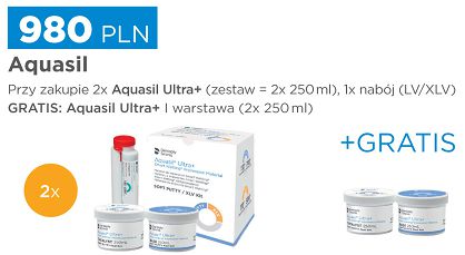 2 x Aquasil Ultra+ Soft Putty Kit (2 x 250ml + 1 x 50ml LV lub XLV) + GRATIS: 1 x Aquasil Ultra+ 2 x 250ml